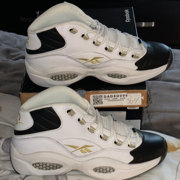 Reebok Question Mid Black & Gold Men's Size 11 US - Picture 9 of 10
